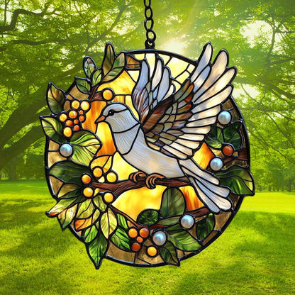Peaceloving Dove Acrylic Suncatcher Stained Glass Effect Window Car Hanging Christmas Ornament