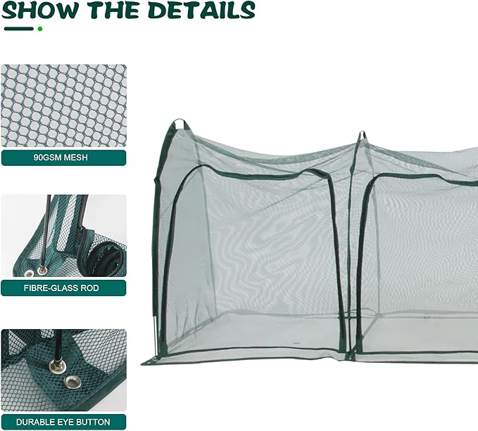 Flexible Net Grow Tunnel - Garden Greenhouse Mesh Cover Growhouse Cloche for Protecting Fruit