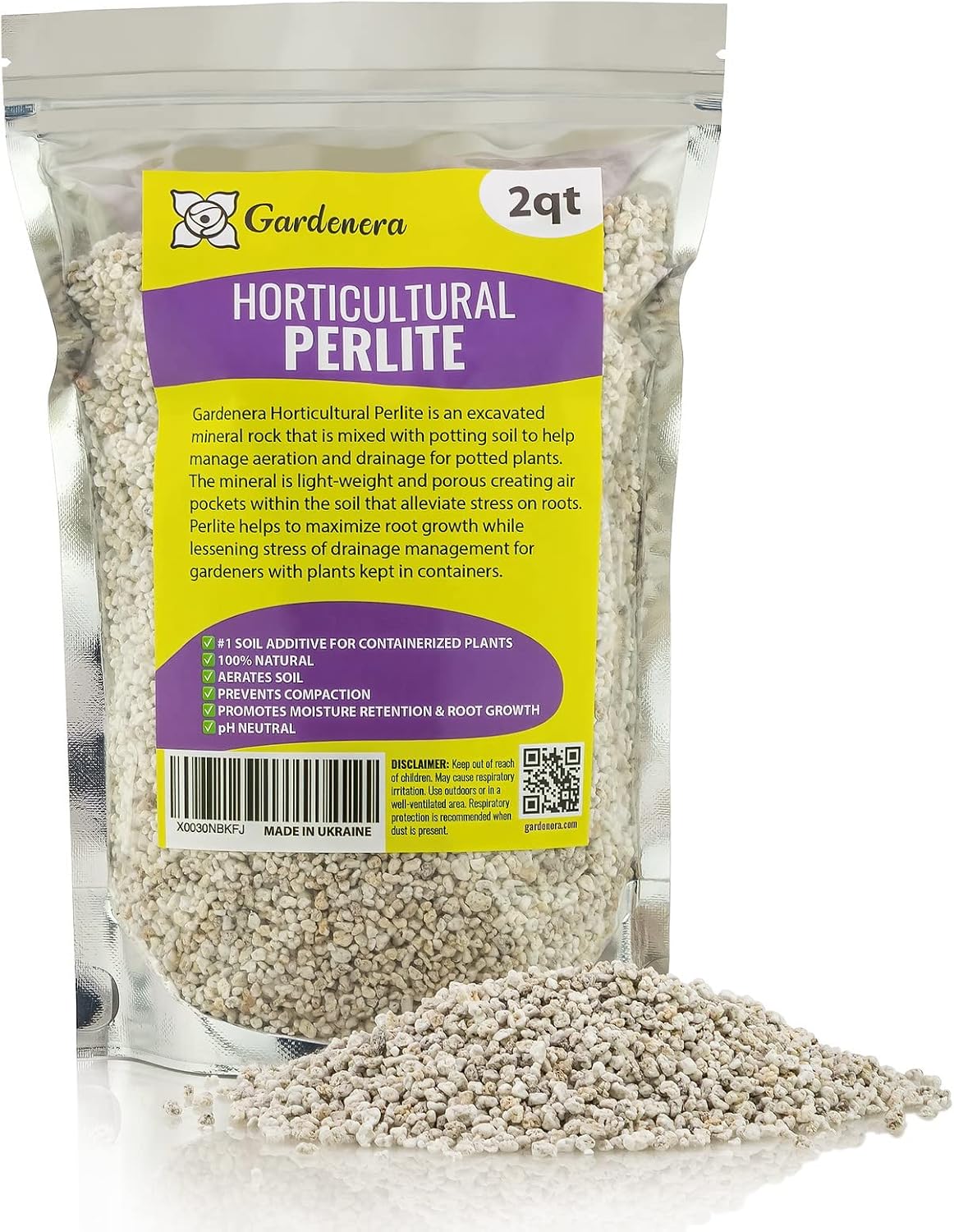Gardenera Organic Perlite — Medium/Fine Grade Horticultural Soil Amendment for Indoor & Outdoor