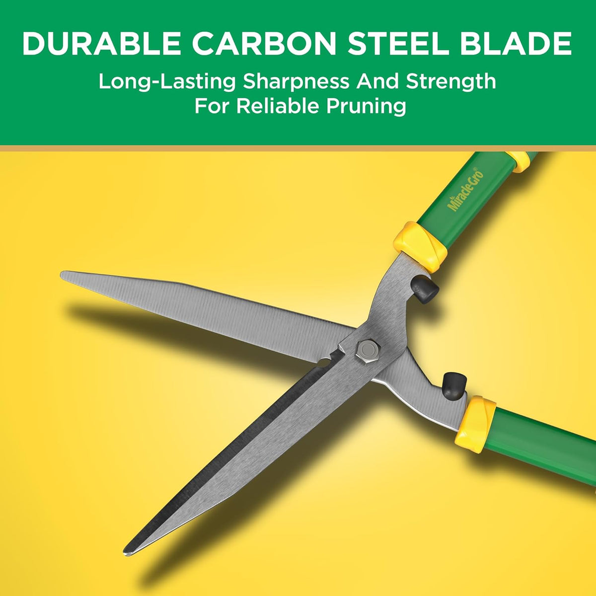 Miracle-Gro 21 in. Hedge Shears – Lawn and Yard Tool with Sharp Carbon Steel Blades, Comfort Grip