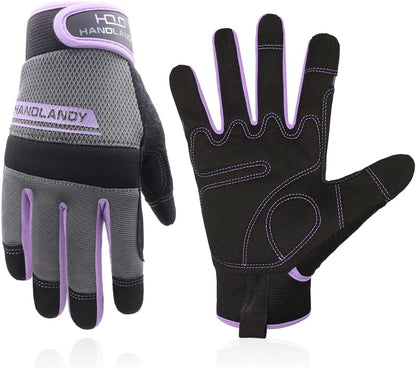 HANDLANDY Women Safety Work Gloves Utility Touch Screen Working Grip Glove for Yardwork Gardening