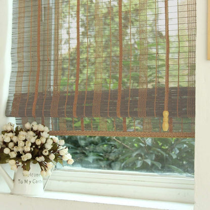 LETAU Wood Window Roman Shades, Bamboo Light Filtering Window Blinds for Indoor Home, Office