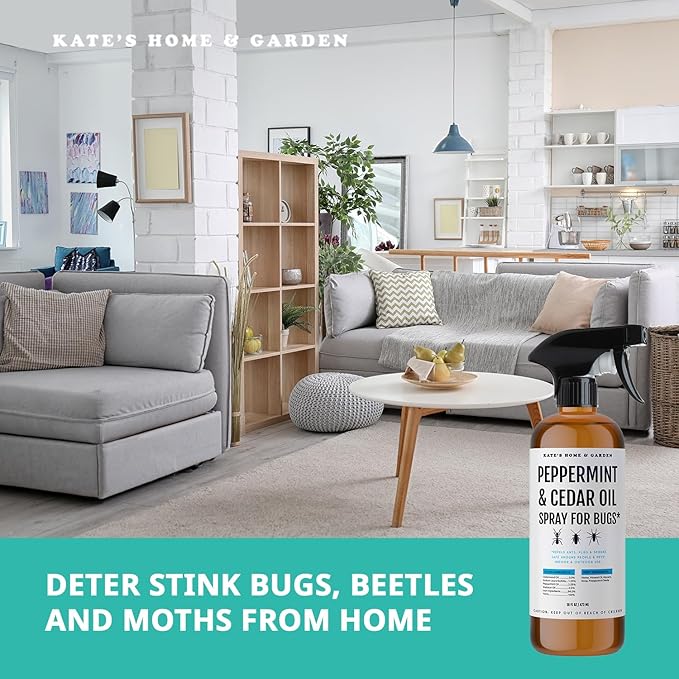 Kate's Home & Garden Peppermint Oil Spray for Bugs, Ants, Insects, Spiders, Roaches, Stink Bug.
