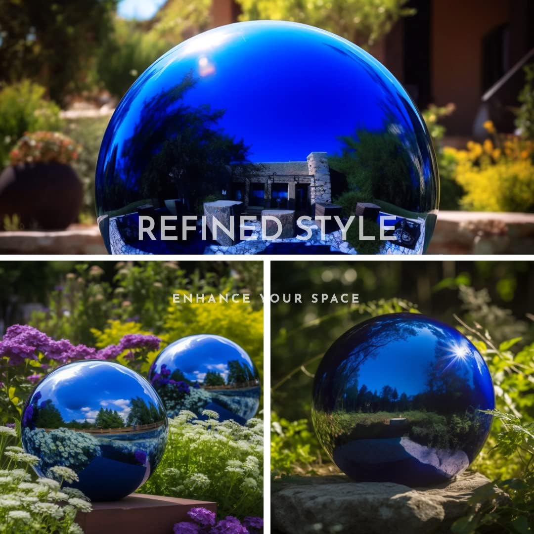10 Inch Stainless Steel Gazing Globe,v2croft Hollow Ball Mirrored Surface Polished Shiny