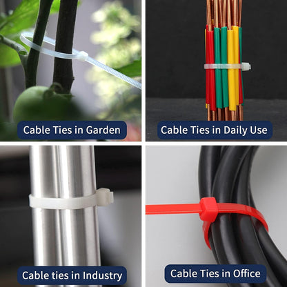 XINGO 10 Inch Cable Zip Ties (500 Pack), 40 Lbs Tensile Strength-Heavy Duty, Self-Locking Nylon