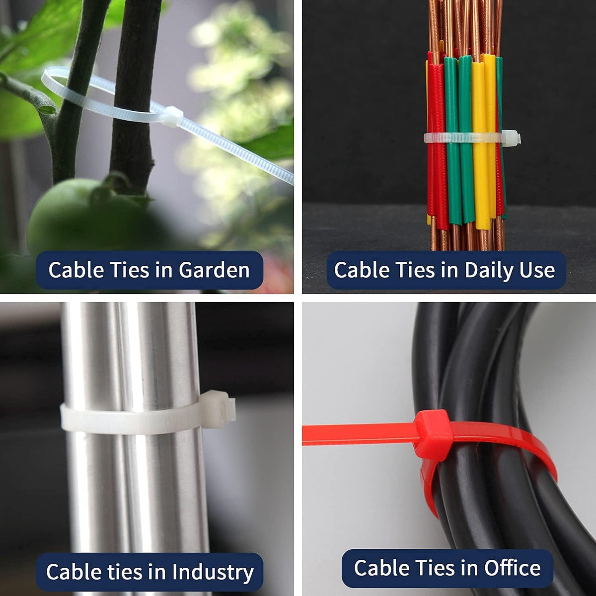 XINGO 10 Inch Cable Zip Ties (500 Pack), 40 Lbs Tensile Strength-Heavy Duty, Self-Locking Nylon