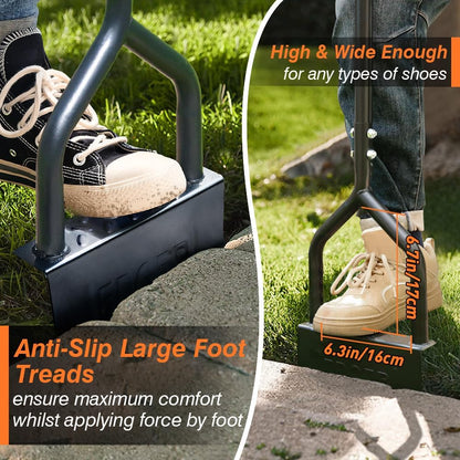 Colwelt Manual Edger Lawn Tool 40-inch, Half Moon Edger Chopper Lawn Tool with V-Shape Serrated