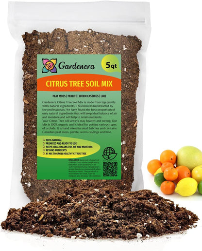 GARDENERA Citrus Tree Potting Soil Mix, Special Blend for Indoor Oranges, Lemons, Limes and More