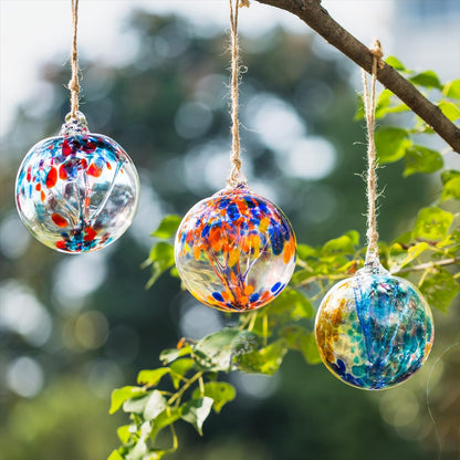 4” Tree of Life Witch Balls, Gazing Balls Hanging Friendship Balls, Hand-Blown Glass Christmas