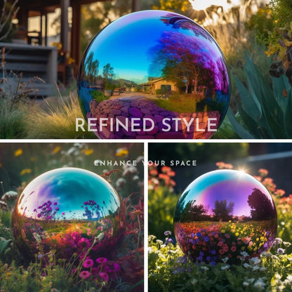 12 Inch Stainless Steel Gazing Globe,v2croft Hollow Ball Mirrored Surface Polished Shiny