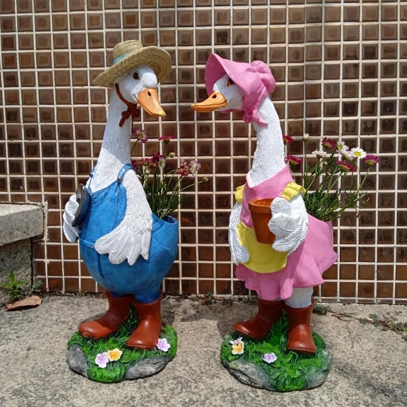 Couple Duck Garden Statue Duck Succulent Plant Flowerpot Goose Flowerpot Indoor and Outdoor Art