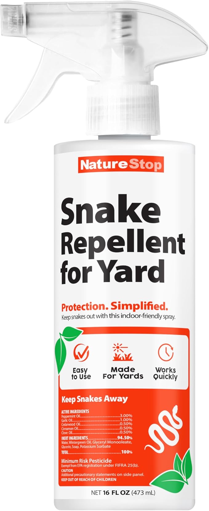 Snake Repellent Spray for Yard,Snake Deterrent for Outdoor Use, 16 oz (475mL)