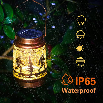 Bigfoot Solar Lanterns Outdoor Waterproof Hanging Solar Lights Big Foot Sasquatch Gifts for Men