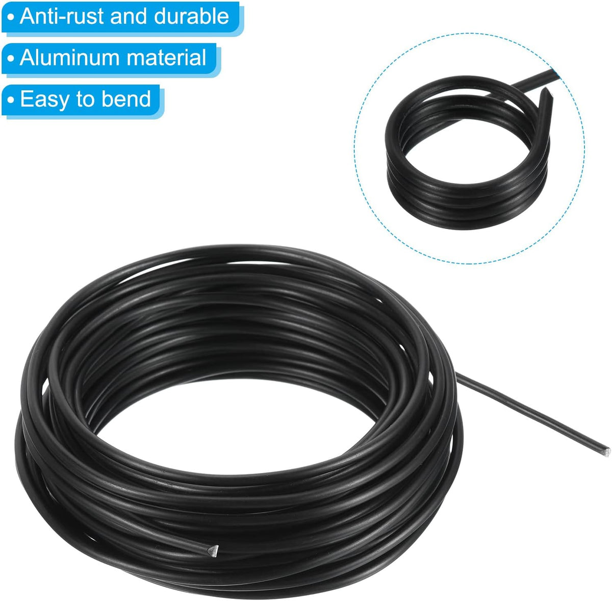 PATIKIL 3.0mm Bonsai Training Wire, Floral Wire Stems Anodized Aluminum Tree Wire 32.8 Feet Total