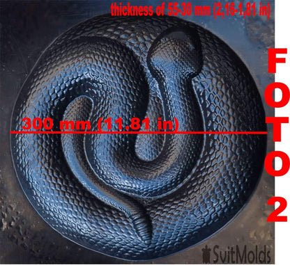 SvitMods Mold Snake DIY Statue for Garden Black ABC Plastic Concrete Cement Mould Rattlesnake