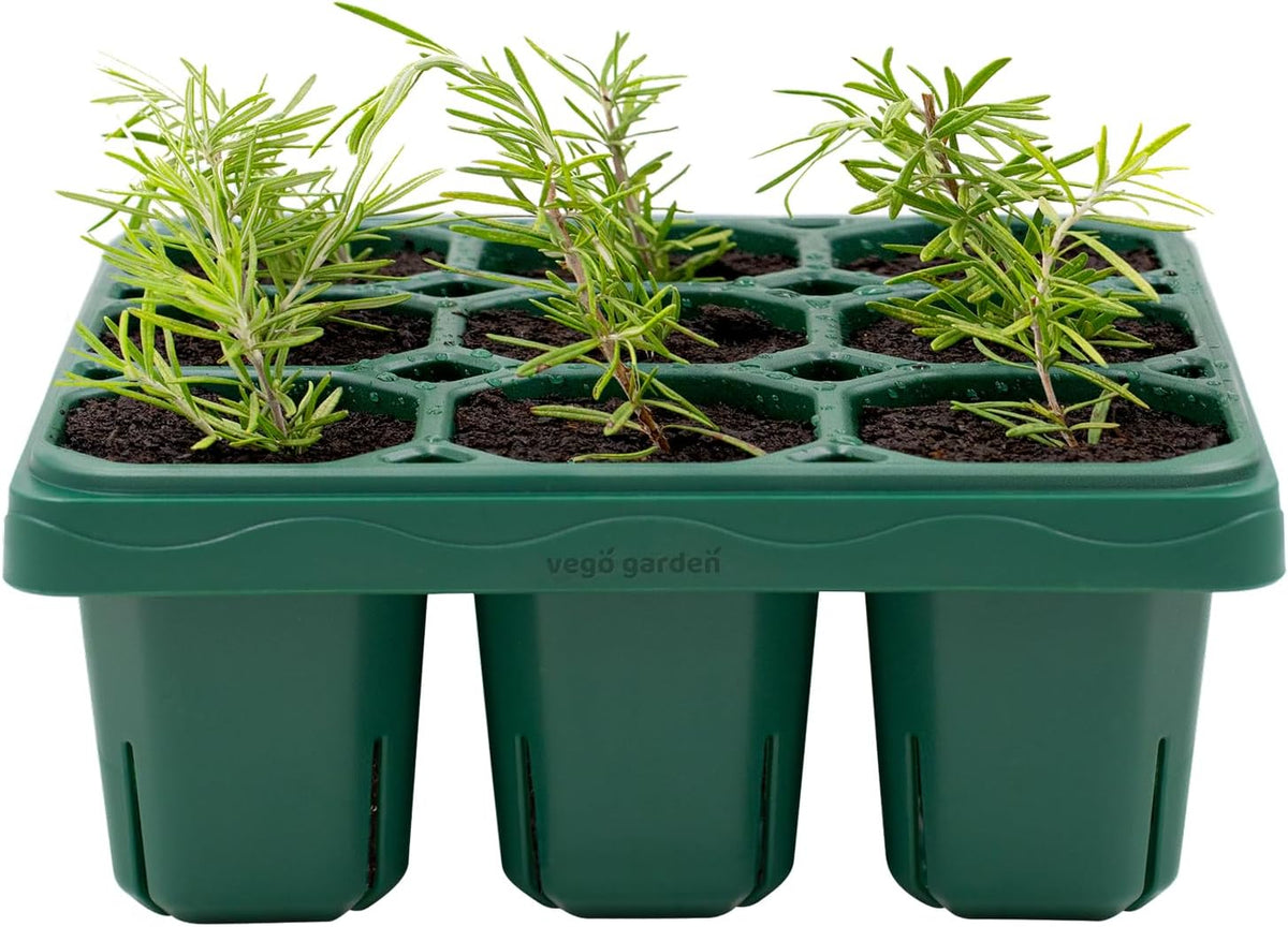 Vego garden Giga Seedling Trays - 8 Pack, 9-Cell UV-Resistant Reusable Starter Trays for