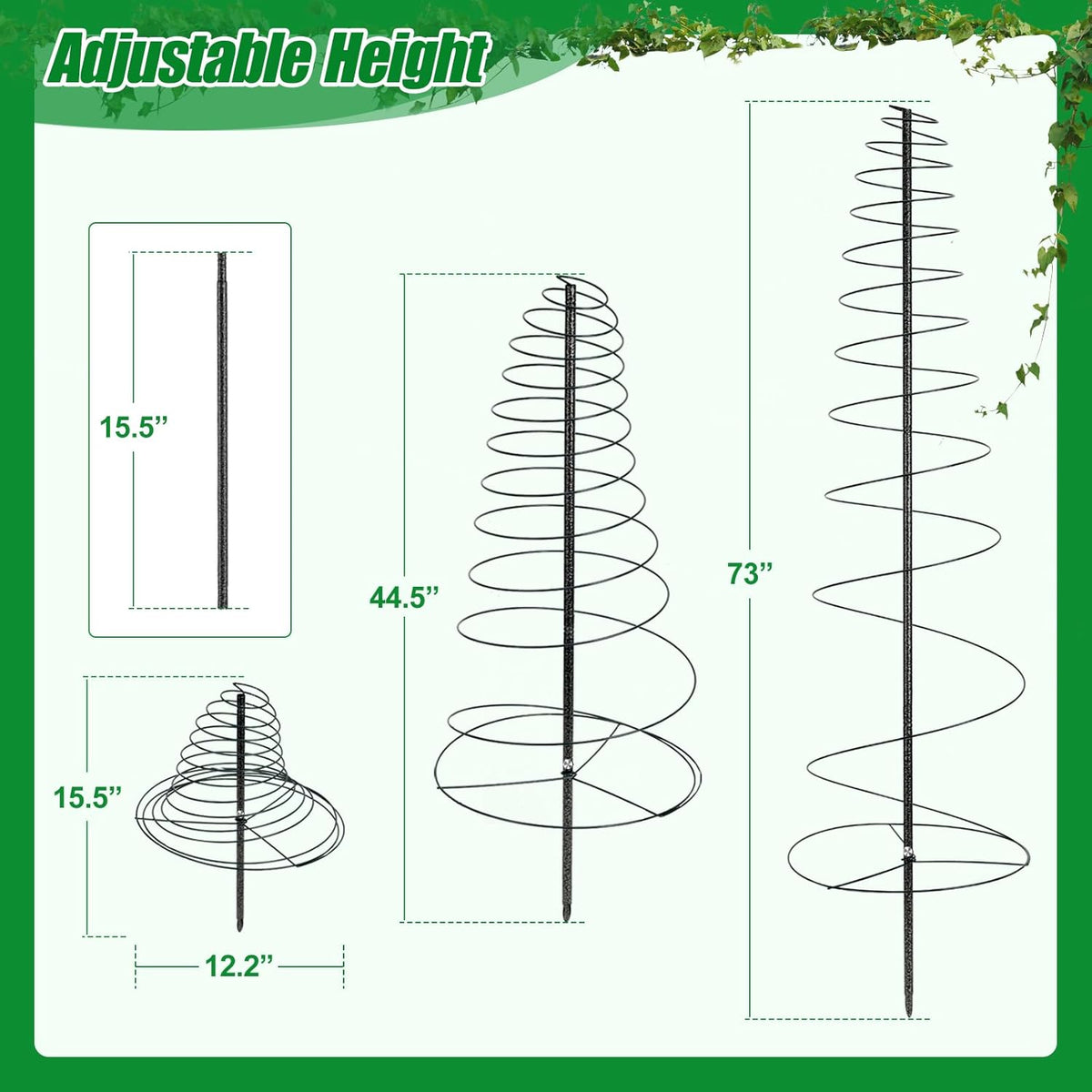 Trellis for Climbing Plants Outdoor, 73inch Tall Plants Trellis Support Metal Garden Trellis for