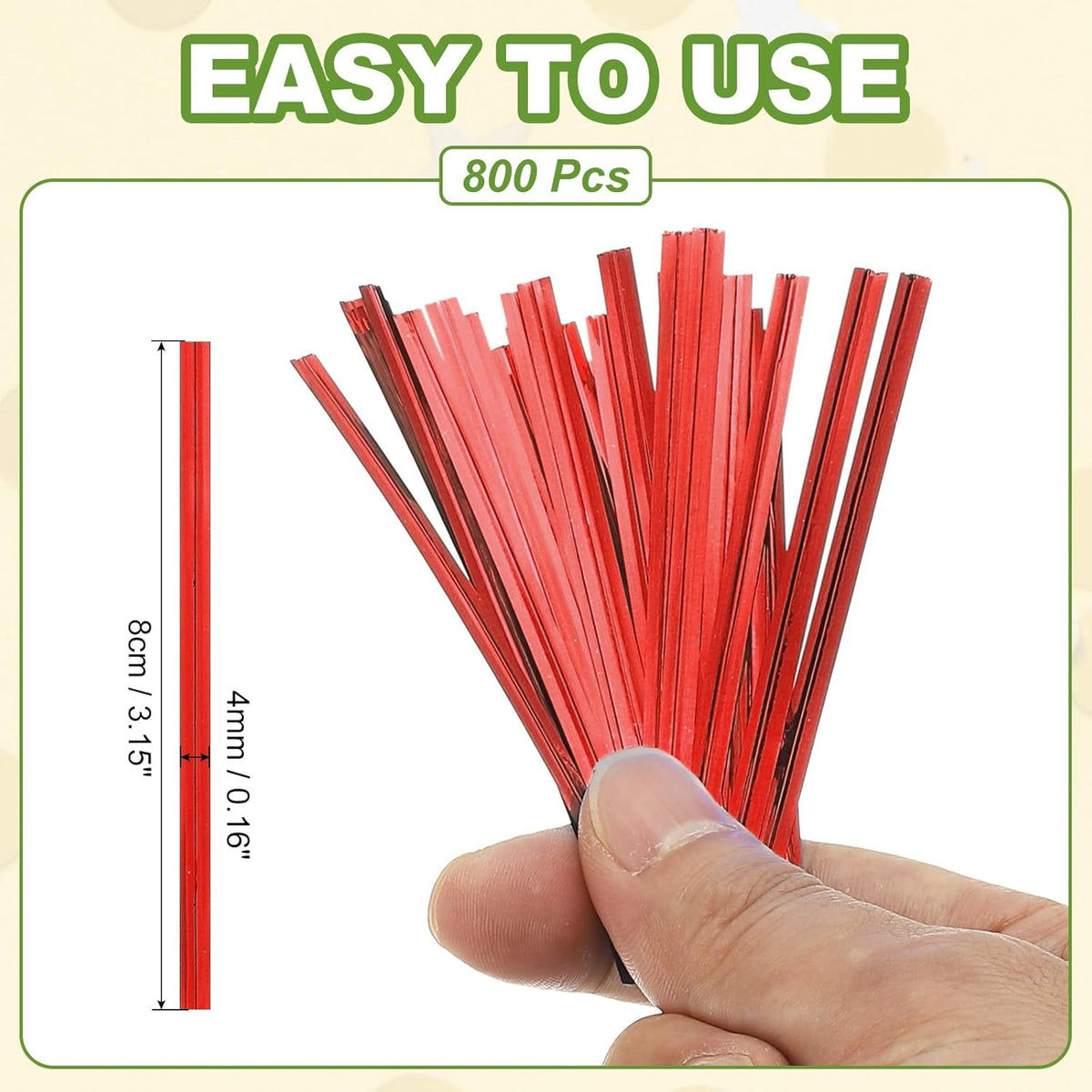 PATIKIL Bag Twist Ties 3 Inch, 800 Pcs Metallic Bread Ties for Treat Plastic Bags Gift Wrapping