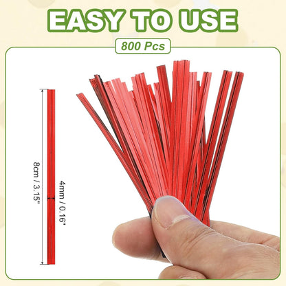 PATIKIL Bag Twist Ties 3 Inch, 800 Pcs Metallic Bread Ties for Treat Plastic Bags Gift Wrapping