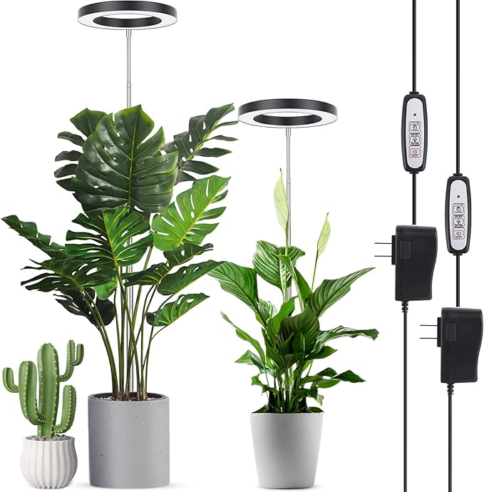 LORDEM Plant Grow Light, Full Spectrum Plant Light for Indoor Plants, Brightness Adjustable LED