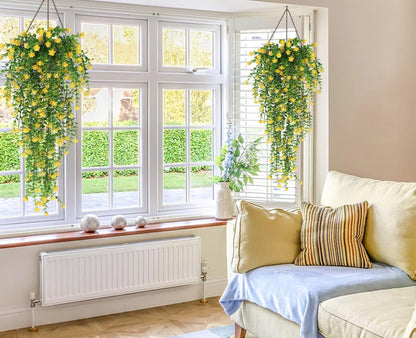 RECUTMS Outdoor Fake Hanging Plants,Hanging Plant Vine,Faux Eucalyptus Leafs Greenery Vine Plant