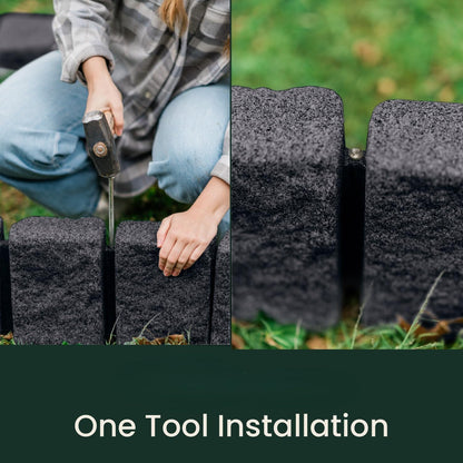 Beuta Landscape Edging | Garden Edging Border | Faux Stone Block XL for Lawn Edging, Flower Beds &