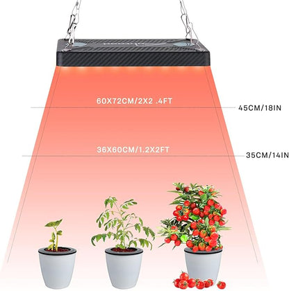 Grow Lights (4 Pack), Hanging Grow Lights for Indoor Plants, 200W UV-IR Full Spectrum Led Grow
