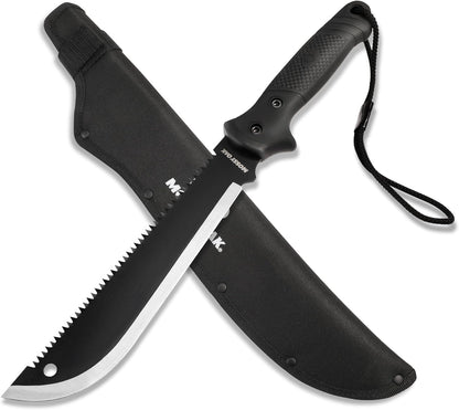 MOSSY OAK Machete with Saw, 19" Sharp Machete with Sheath, Ergonomic No-Slip Handle, Machetes for