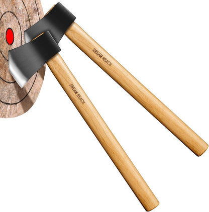 Dream Reach Throwing Axe Set - 2 PCS Professional Hatchets with Wooden Handle, 20.5" Hand Forged