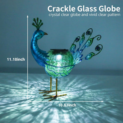 Solar Lantern Outdoor Decorative Waterproof LED Solar Lights Peacock Tabletop Lamp for Outdoor