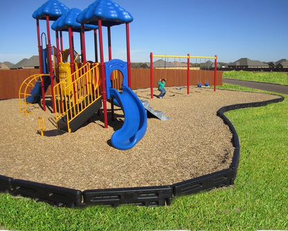 Playsafer Playground Edging Border -12" High Plastic Interlocking Timber for Playgrounds, and