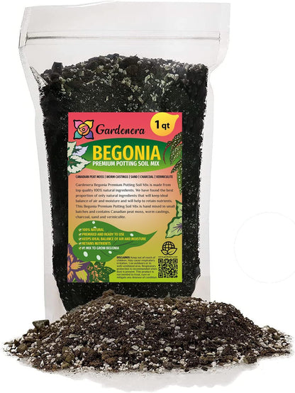 Gardenera Premium Begonia Plant Potting Mix - Crafted for Lush Growth and Captivating Blooms - 1