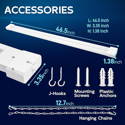 hykolity 5000K LED Shop Light Linkable, 4FT Daylight 42W LED Ceiling Lights for Garages, Workshops