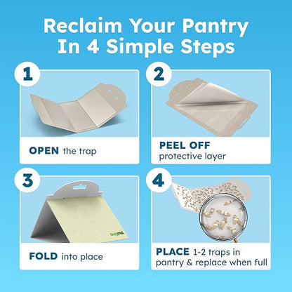 BugMD Pantry Moth Traps (6-Pack) – Pheromone-Based Sticky Glue Traps, Non-Toxic, Kills Indian Meal