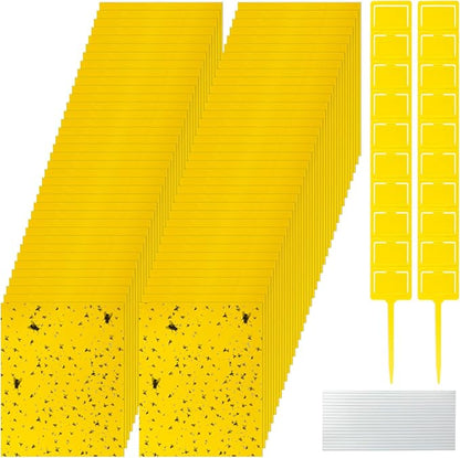 Qualirey 200 Pcs 7.87 x 9.84 Inches Yellow Sticky Traps for Plant Gnats Dual Sided Fruit Fly Sticky