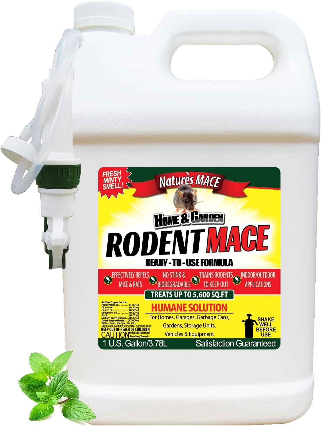 Nature's MACE 1 Gal Rodent Repellent Spray, Mouse & Rat Control for Car Engines, Repel Mice, Indoor