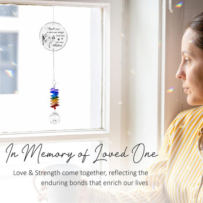 Glass Ornament Suncatcher - Cats Memorial Sympathy Gift - Crystal Rainbow Maker for Cat Lover
