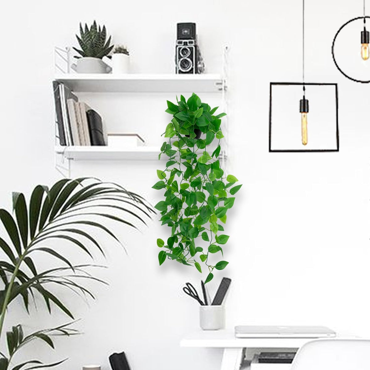 Fake Hanging Plants for Room Decor,1pcs Artificial Potted Plants Vines for Wall Home Office
