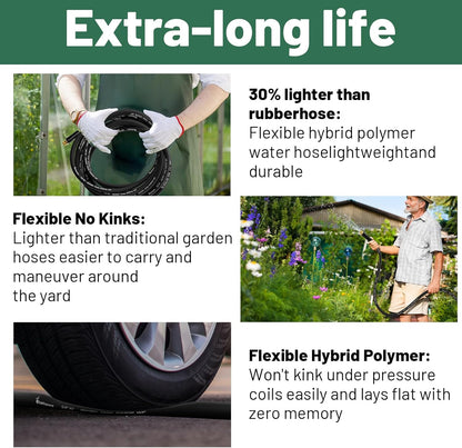 Short Garden Hose 5 ft x 5/8" Female to Female, Heavy Duty Small Water Hose Extend Connector