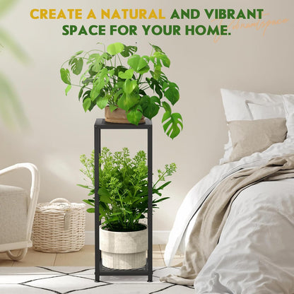 TOSKING Tall Plant Stand Indoor – 2-Tier Modern Metal Shelf, 30" Height & 200 LBS Capacity, Heavy