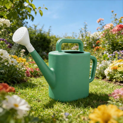 2 Gallon Resin Watering Can Outdoor,Offset Opening Mess-Free Refill