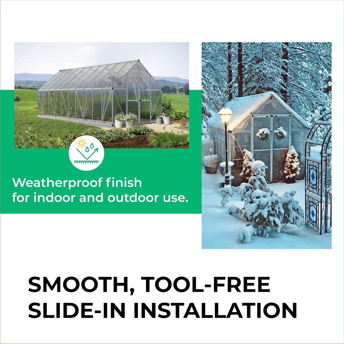 Aluminum H Connectors - Fits 4mm, 6mm, 8mm, or 10mm Twin-Wall Greenhouse Panels, Join 2 Pieces of