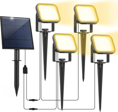 Solar Spot Lights Outdoor, 20 LED IP65 Waterproof Solar Landscape Lights, Dusk-to-Dawn 3000K Warm