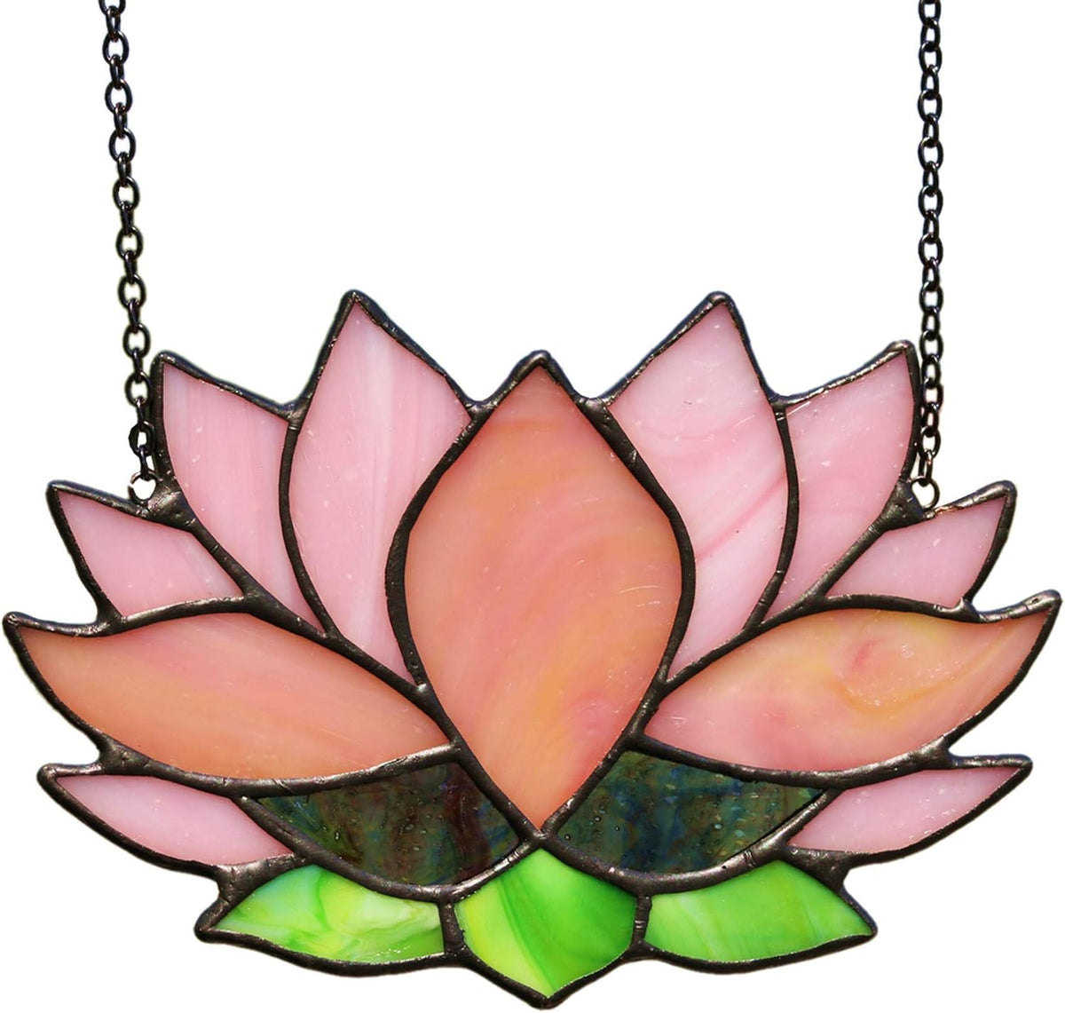 Lotus Flower Decor Stained Glass Window Hangings,Sun Catcher Gift for Mom Lotus Flower Decoration
