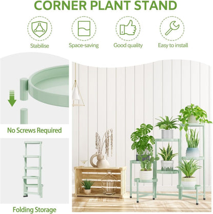 iDavosic.ly 7 Tier Large Plant Stand Indoor, 10 Inch Wide Tall Corner Metal Plant Stands Outdoor