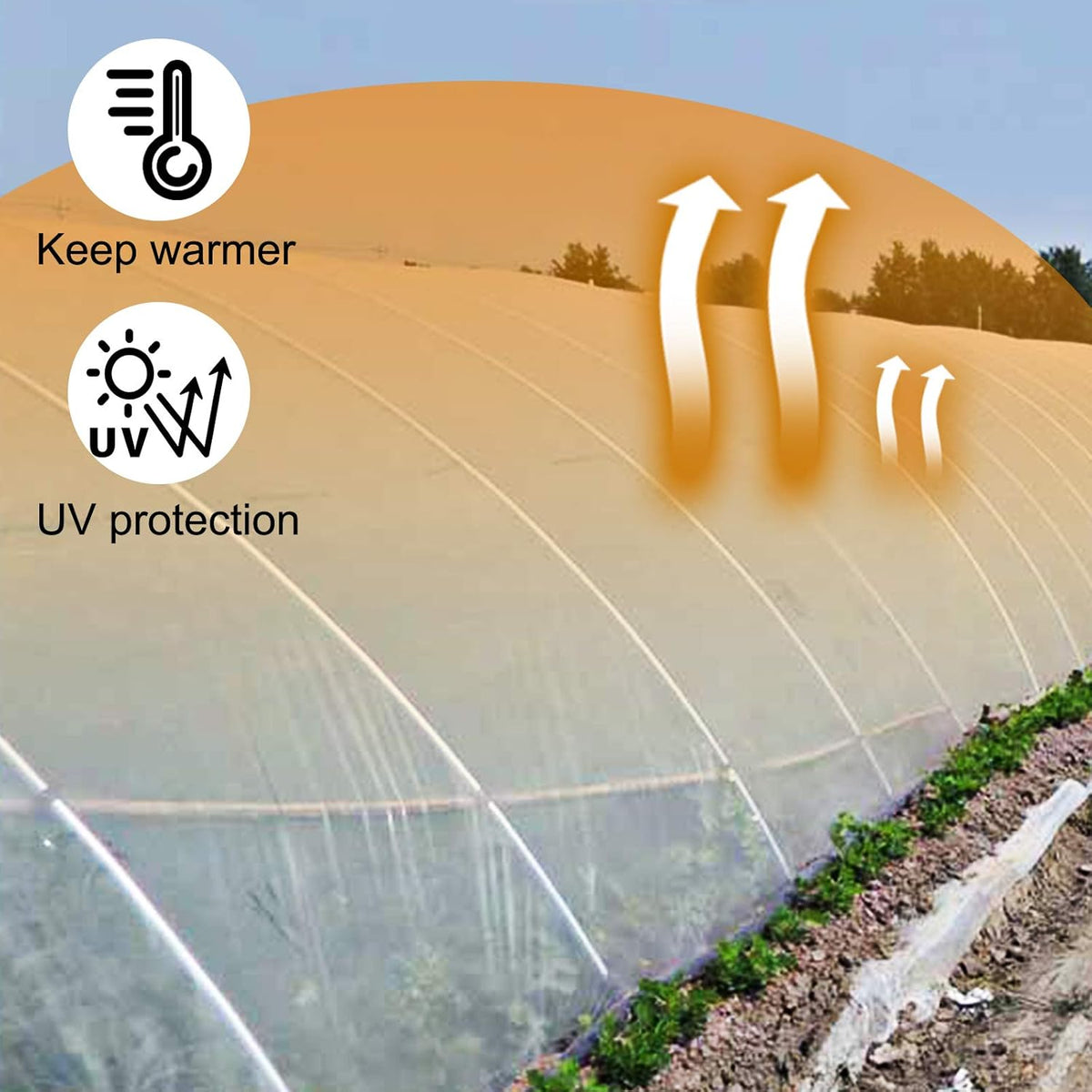 VEVOR Greenhouse Plastic Sheeting 15 x 40 ft, 6 Mil Thickness UV Resistant Clear Polyethylene Film