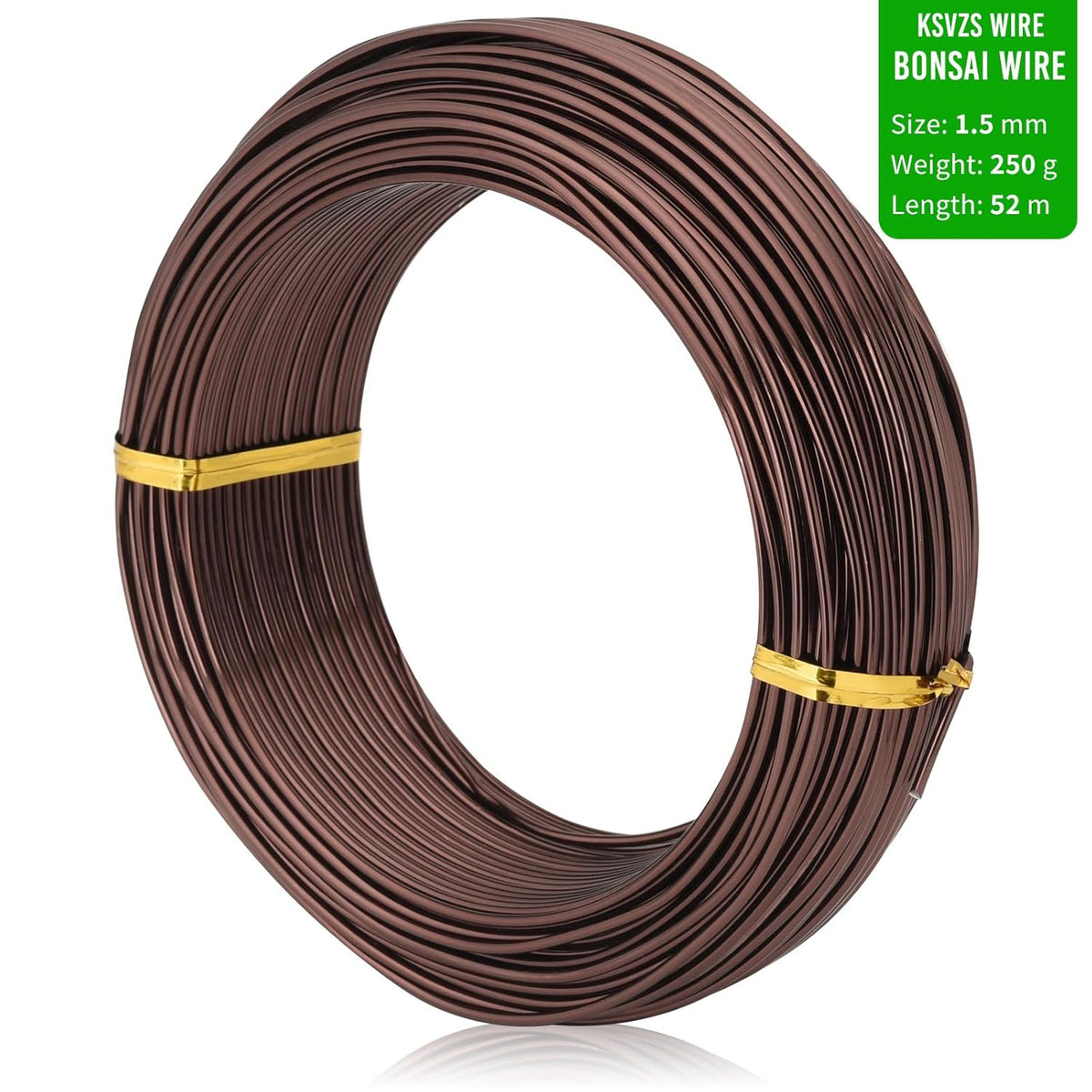 Bronze-1.5mm/16gauge-Anodized Aluminum Bonsai Training Wire 250g Large Roll,Many Size to
