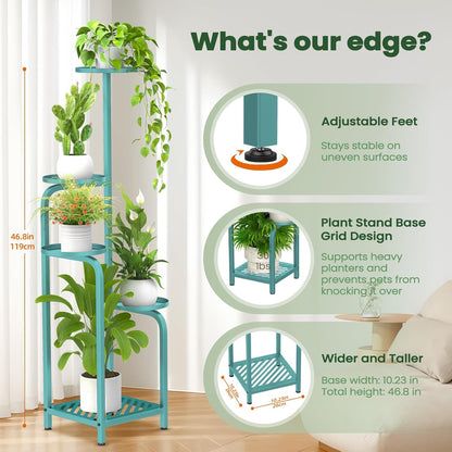 TOSKING 5 Tier Tall Plant Stand Indoor Outdoor, Heavy Duty Corner Shelf for Plants & Decor, Space