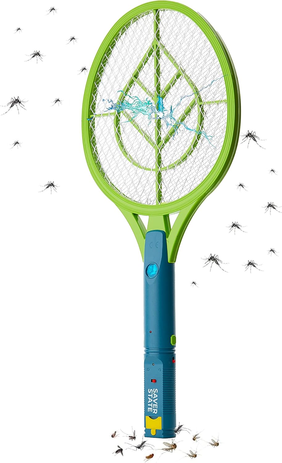 SWAT IT! Handheld Bug Zapper Racket, Rechargeable Electronic Fly Swatter Zapper, 4000 Volt, USB