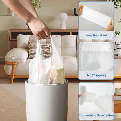 2.6 Gallon Trash Bag with Handles, Unscented Clear Garbage Bags, 0.9Mil Thickness, 3g/pcs, Size